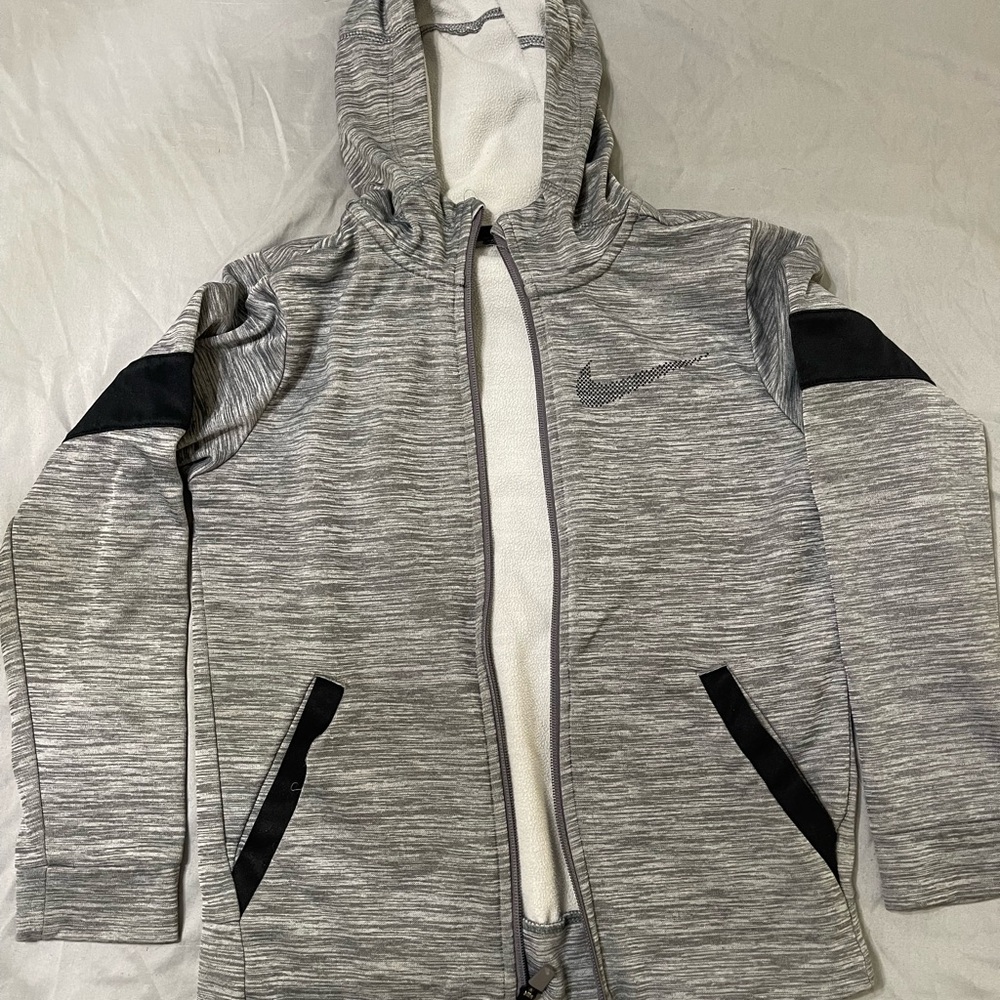 Nike Heather Gray and Black Hoodie